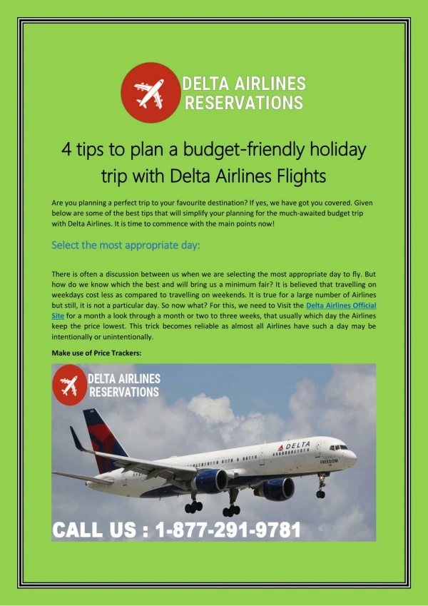 4 tips to plan a budget-friendly holiday trip with Delta Airlines Flights