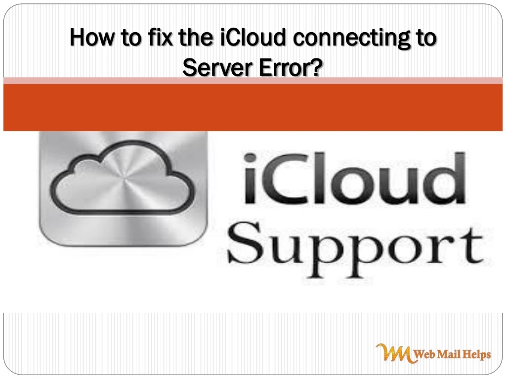 how to fix the icloud connecting to server error