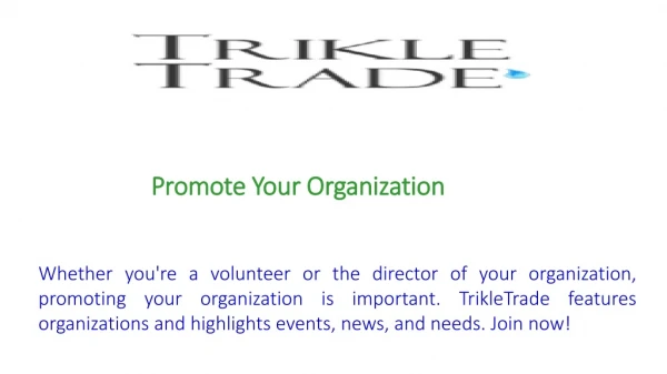 Promote Your Organization