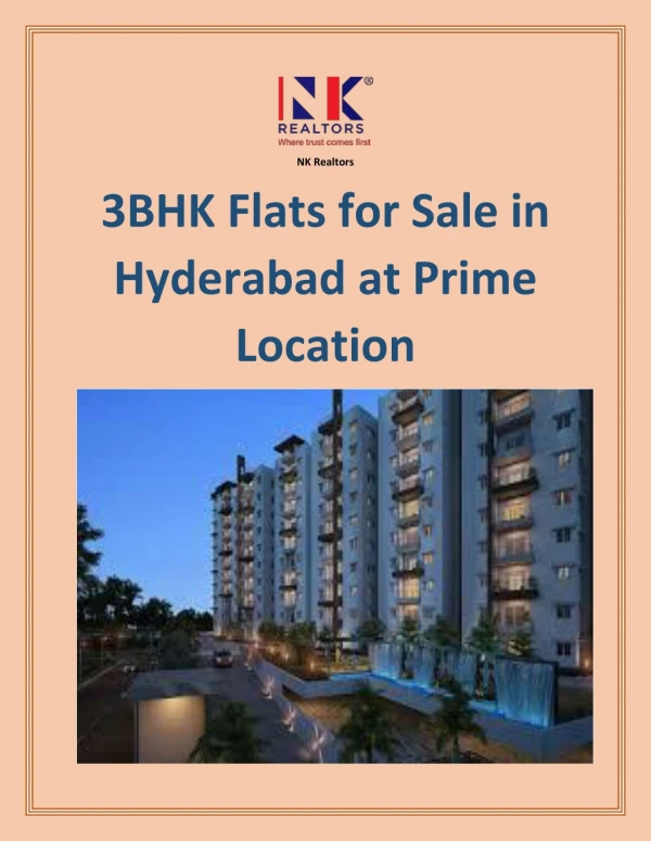 3BHK Flats for Sale in Hyderabad at Prime Location