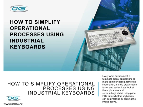 How To Simplify Operational Processes Using Industrial Keyboards