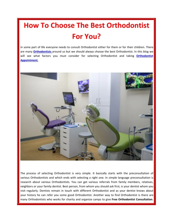 How To Choose The Best Orthodontist For You?