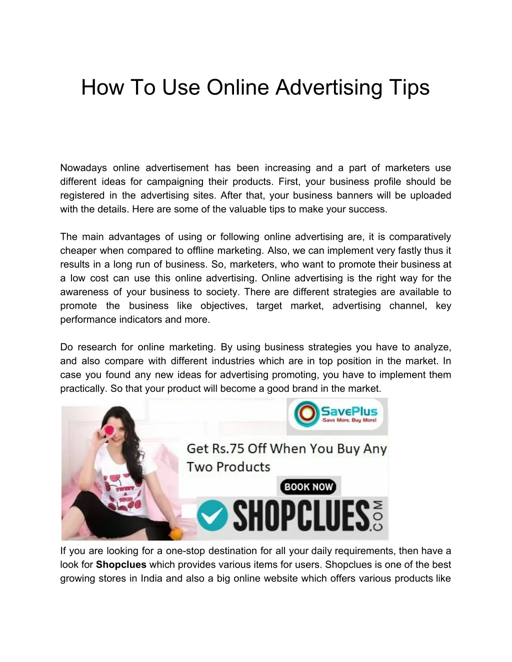 how to use online advertising tips