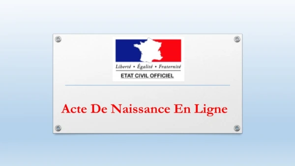 Acte De Naissance En Ligne