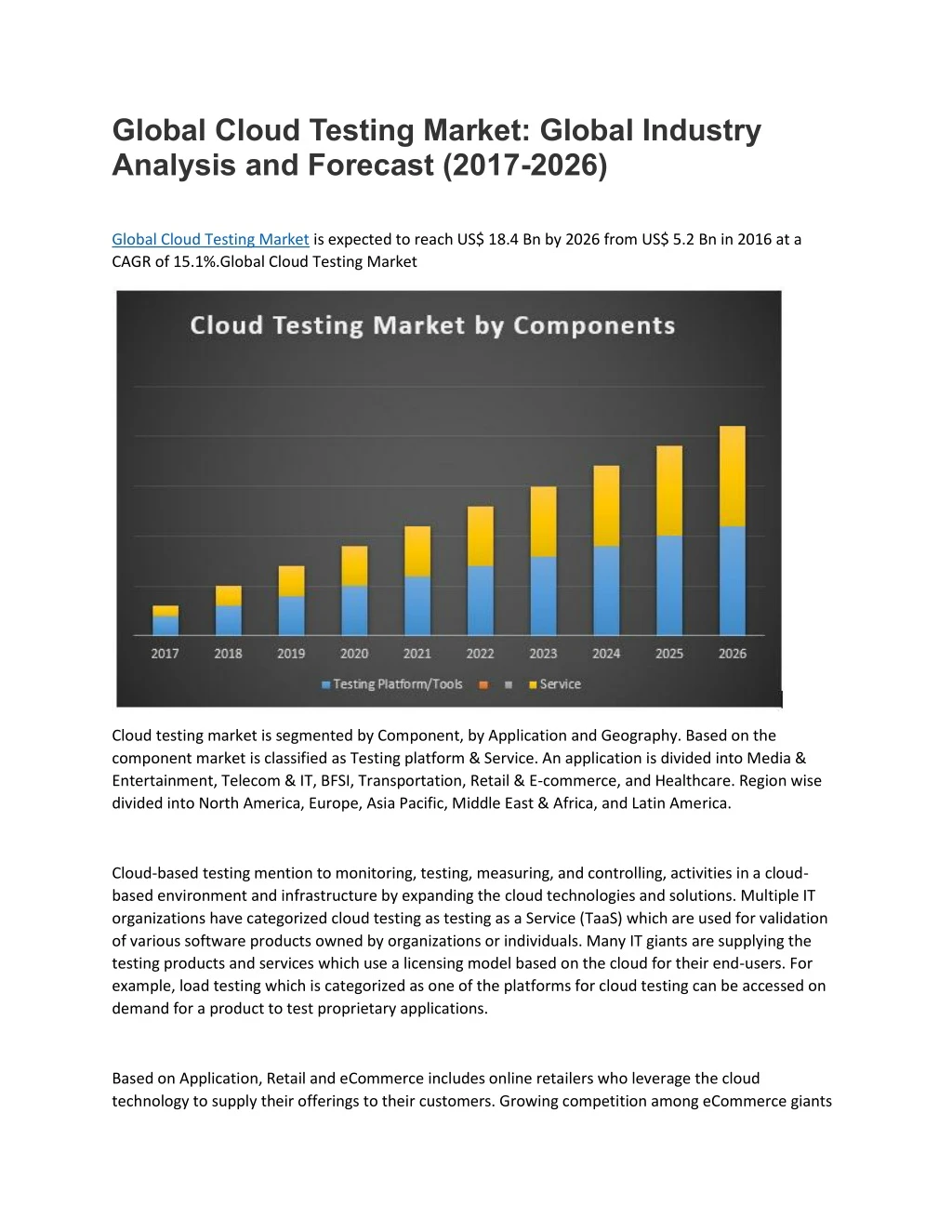 global cloud testing market global industry