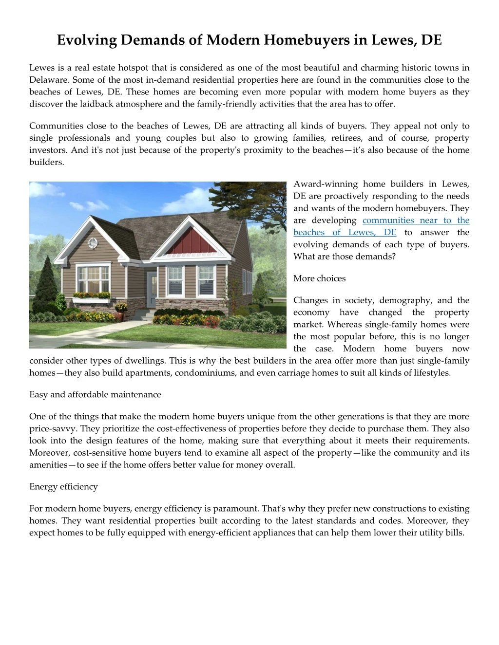 evolving demands of modern homebuyers in lewes de