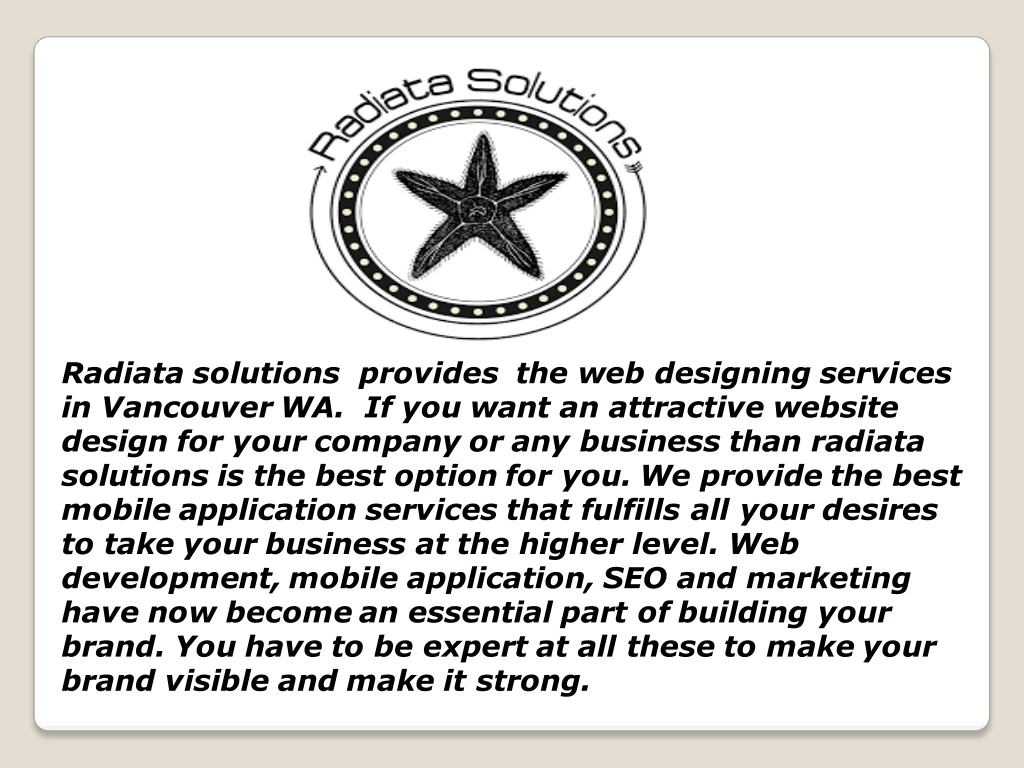 radiata solutions provides the web designing