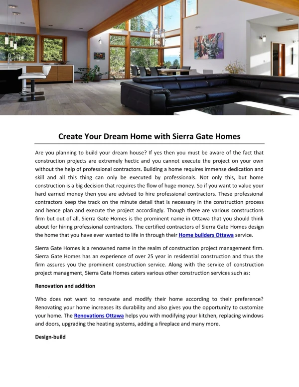 Create Your Dream Home with Sierra Gate Homes