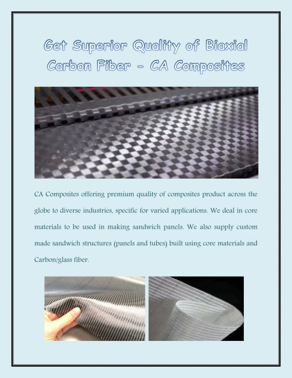 Get Superior Quality of Biaxial Carbon Fiber - CA Composites