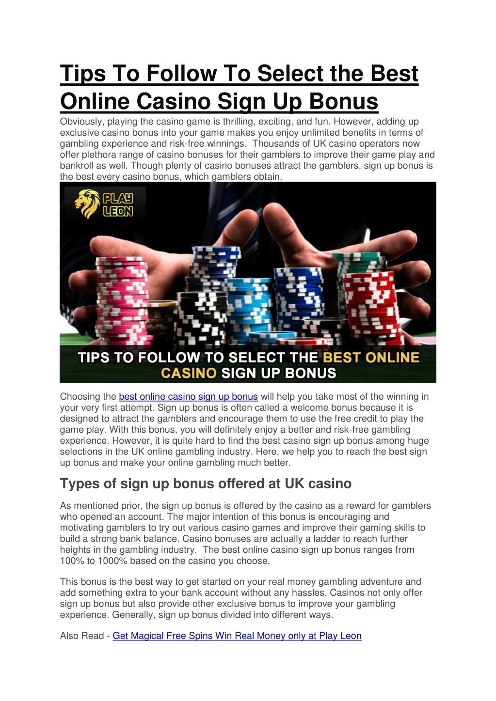 tips to follow to select the best online casino