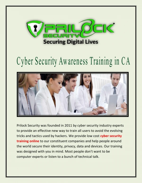 Online Security Training in Carlsbad - Prilock