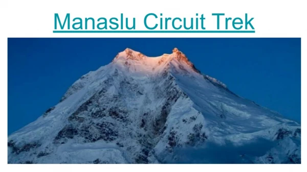 Manaslu Circuit Trek