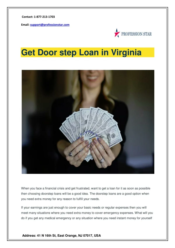Get Door step Loan in Virginia