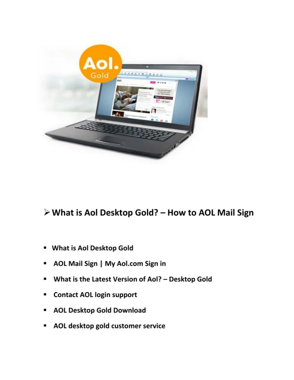 How to AOL Mail Sign - Aol Desktop Gold