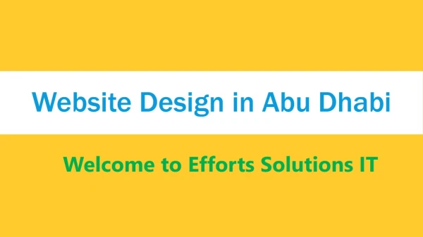 Website Design in Abu Dhab | Effortz