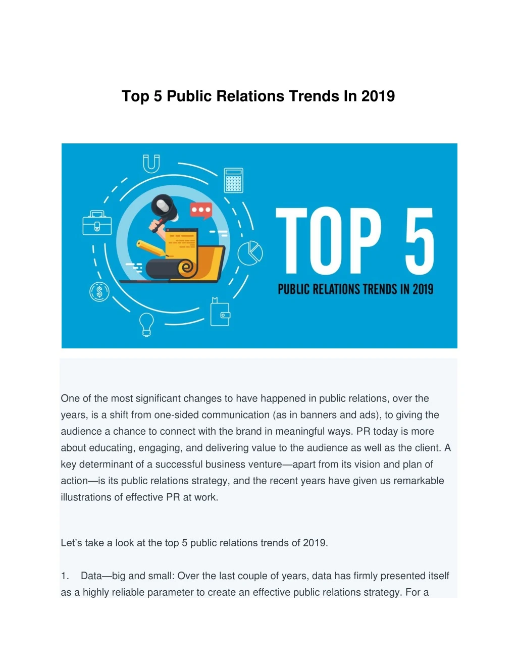 top 5 public relations trends in 2019