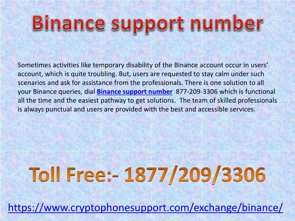 binance support number