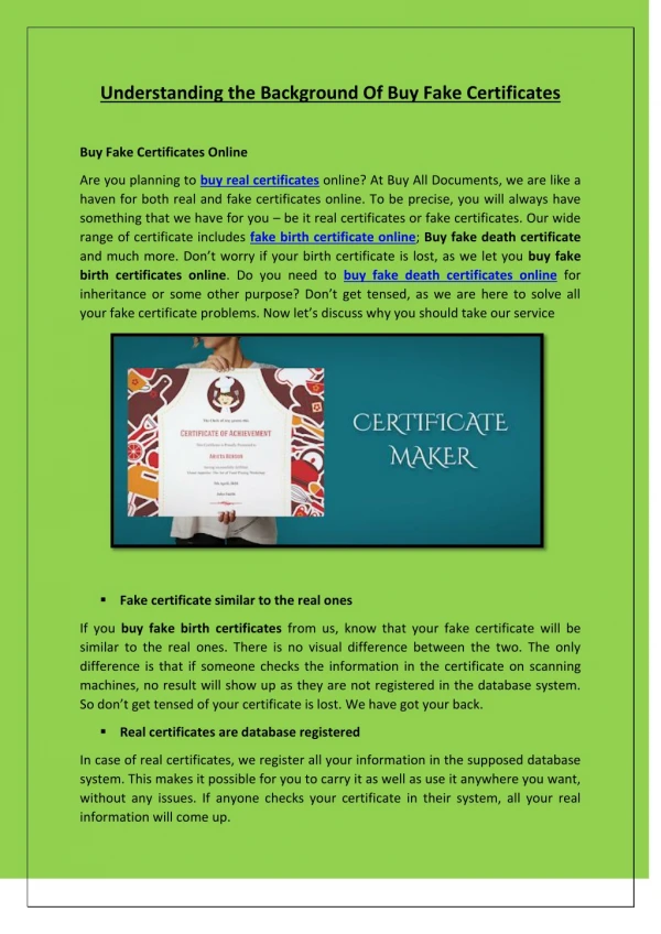Understanding the Background Of Buy Fake Certificates