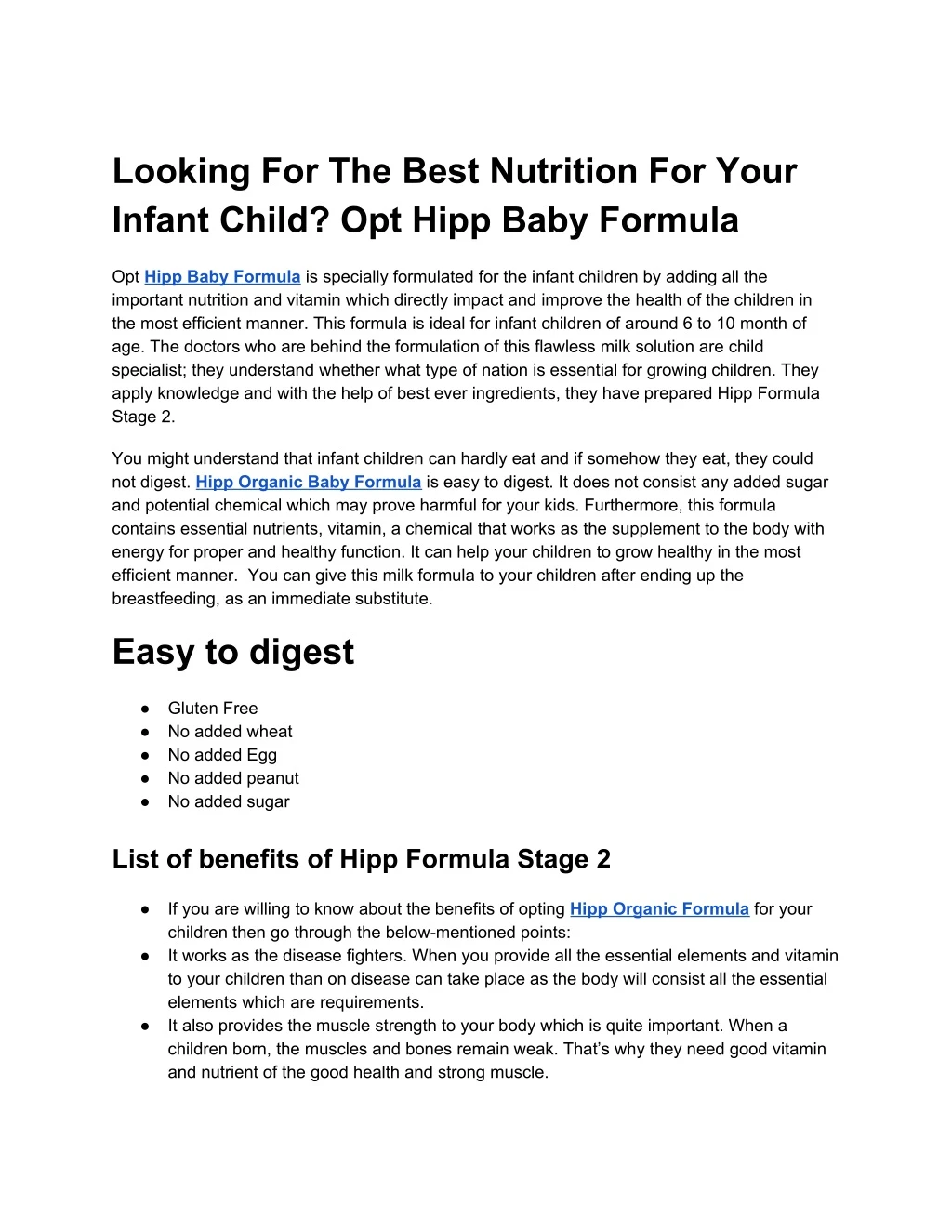 looking for the best nutrition for your infant