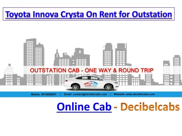 Toyota Innova Crysta On Rent for Outstation