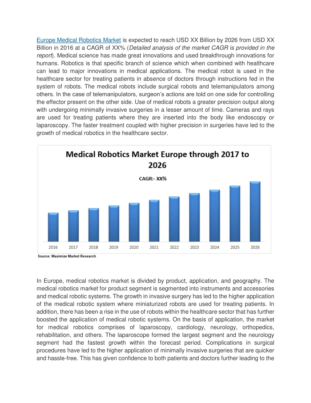 europe medical robotics market is expected