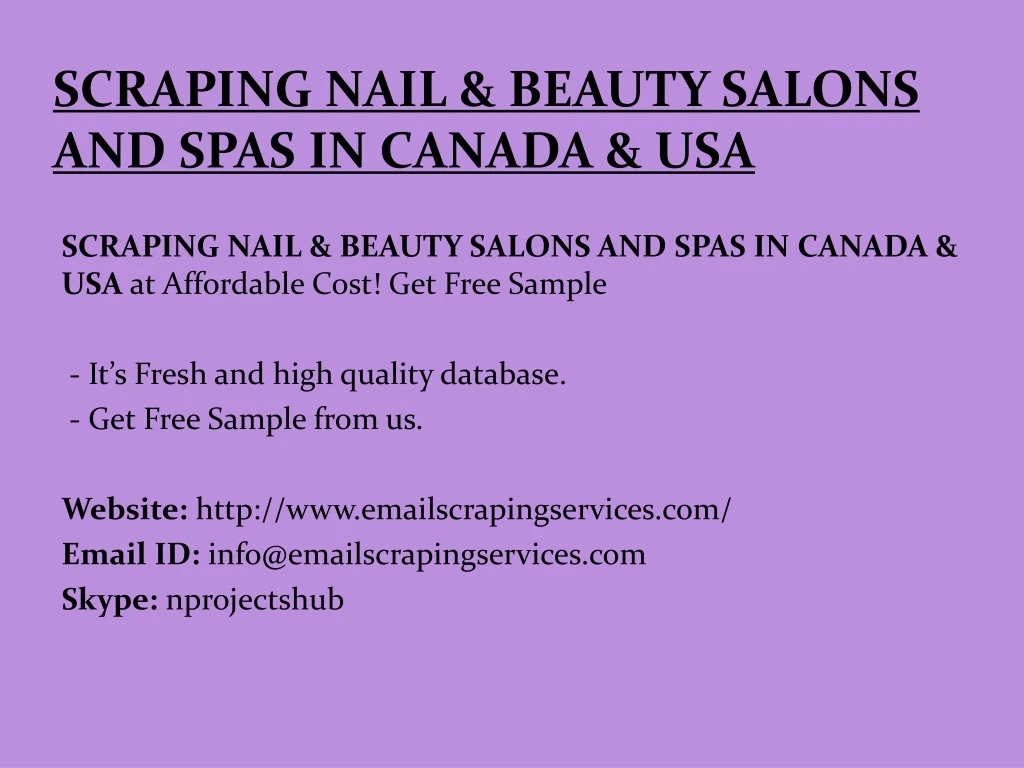 scraping nail beauty salons and spas in canada usa