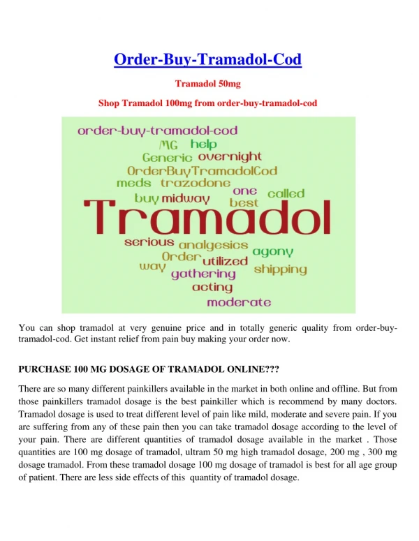 BUY 50 MG CHEAP TRAMADOL COD - tramadol 50mg | trazodone Tramadol