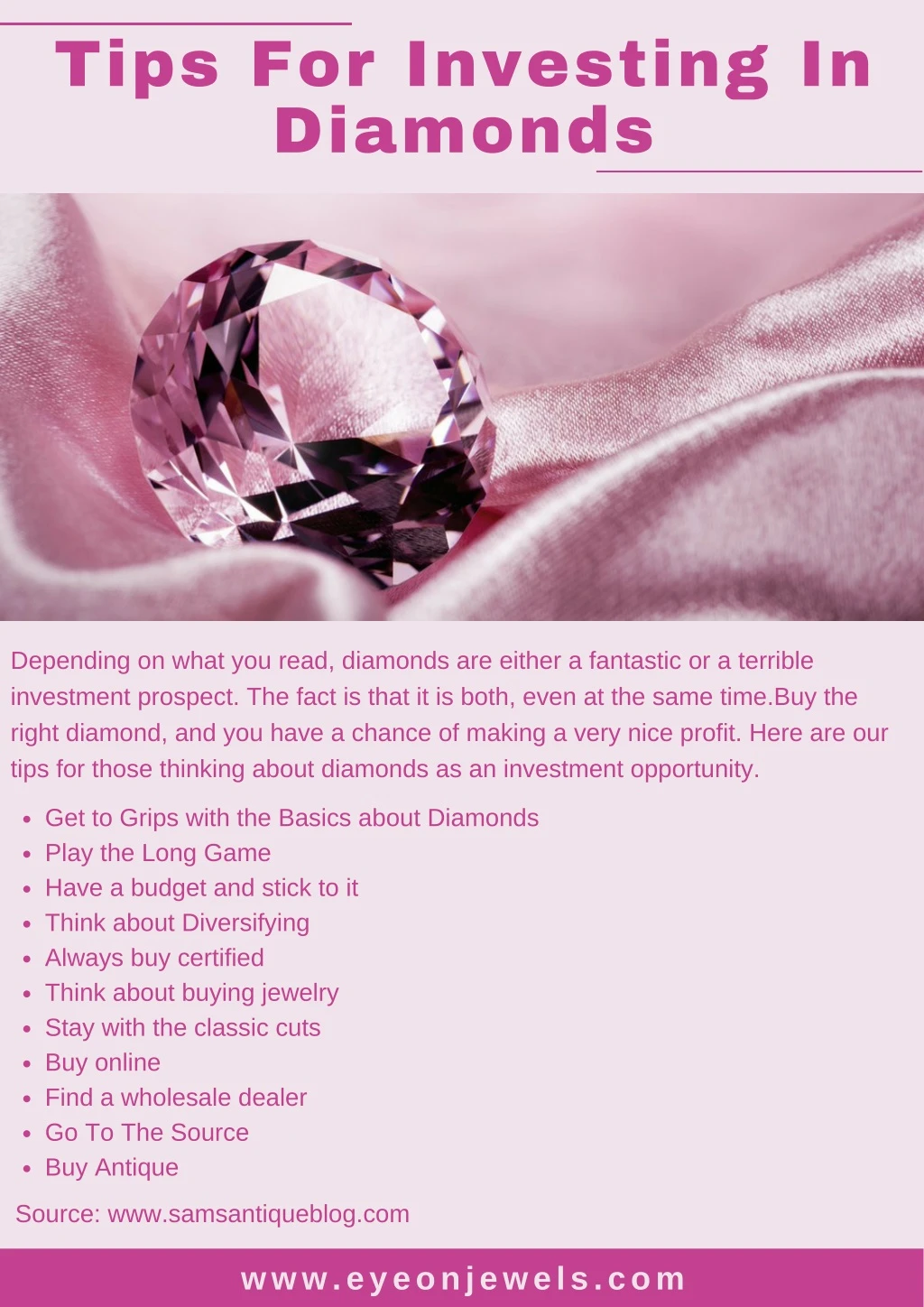 tips for investing in diamonds