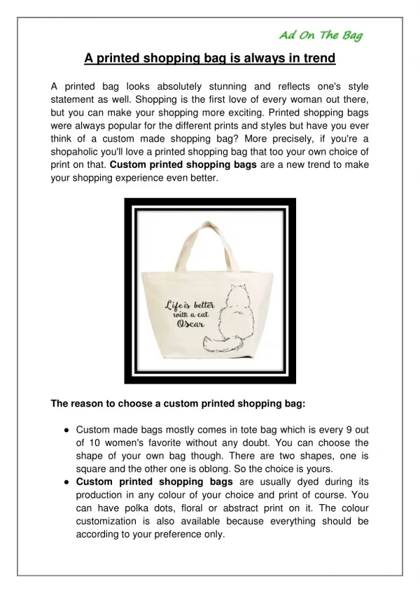 A printed shopping bag is always in trend