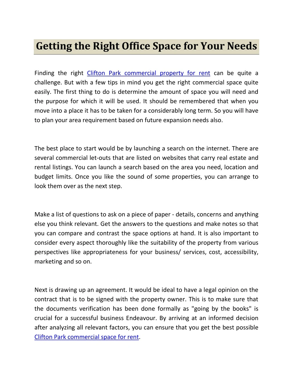 getting the right office space for your needs