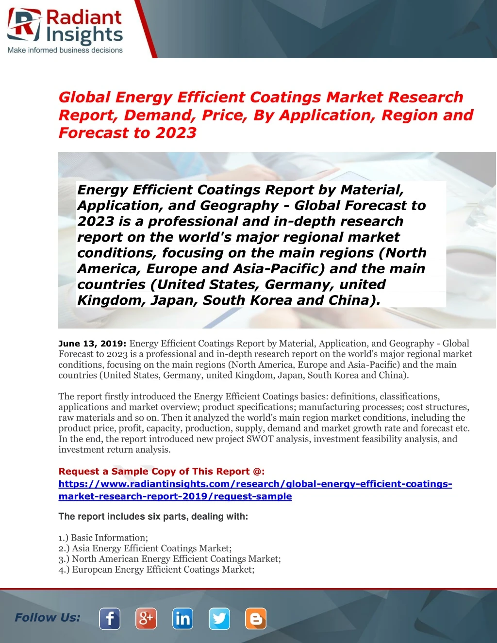 global energy efficient coatings market research