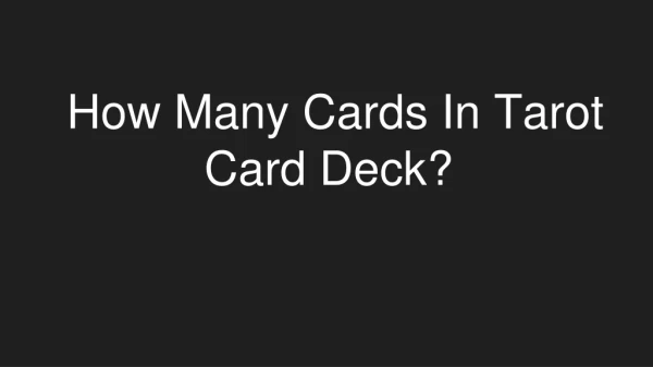 How Many Cards In Deck?