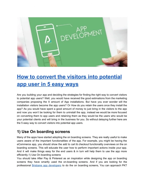 How to convert the visitors into potential app user in 5 easy ways