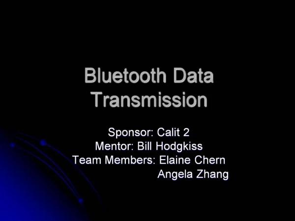 Bluetooth Data Transmission