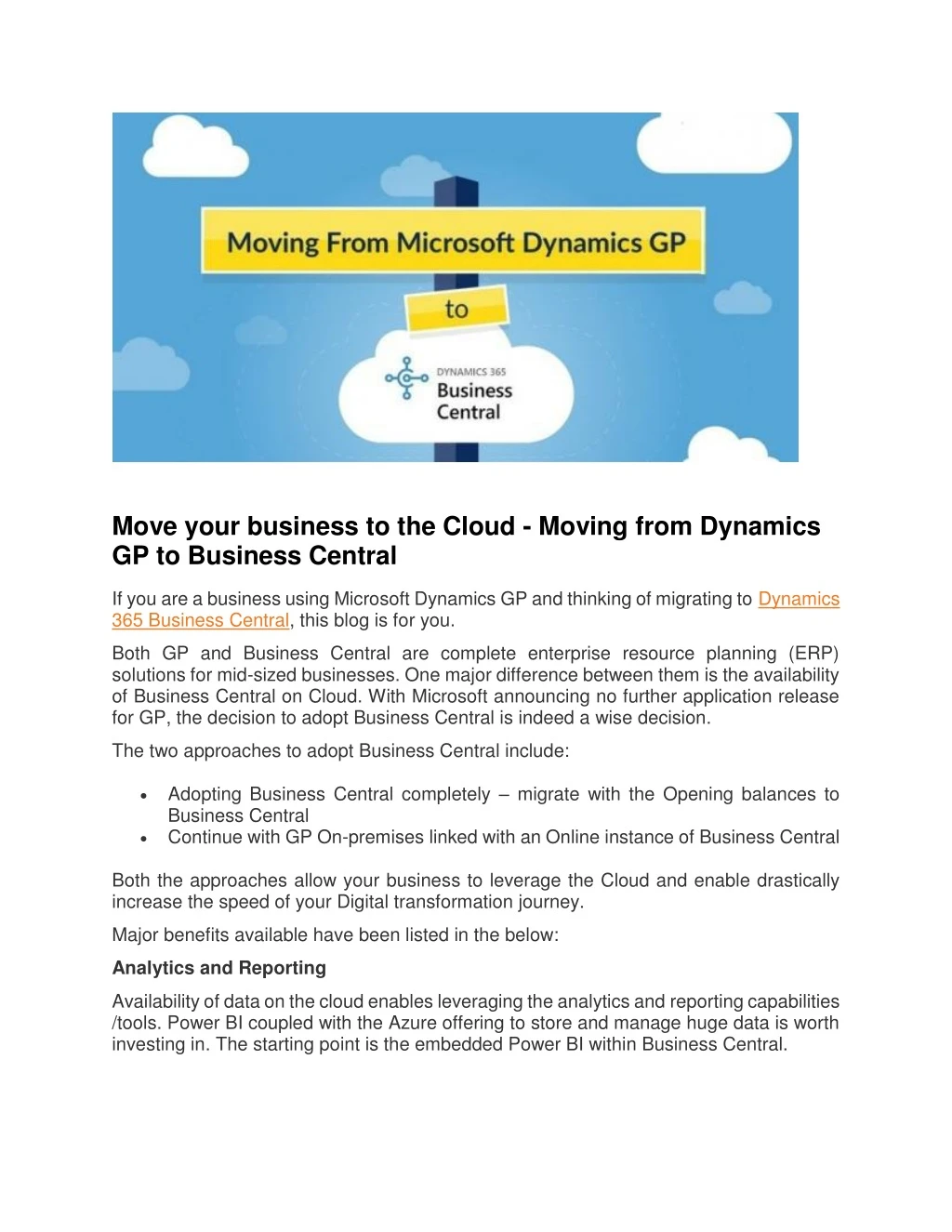 move your business to the cloud moving from
