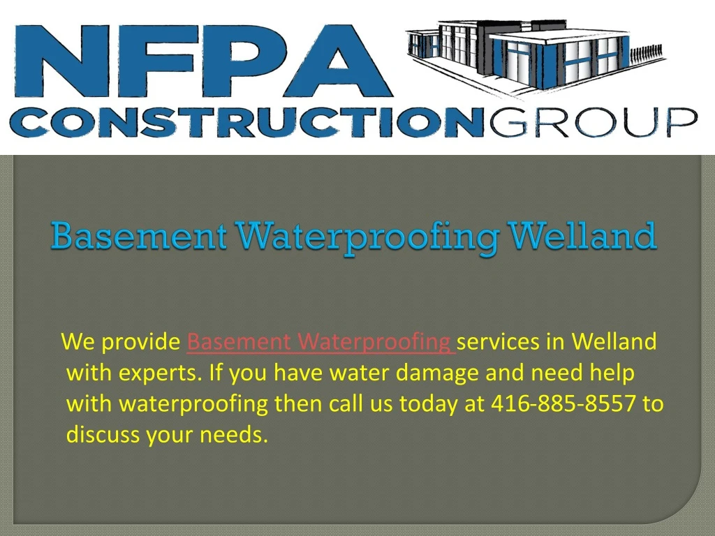 basement waterproofing welland