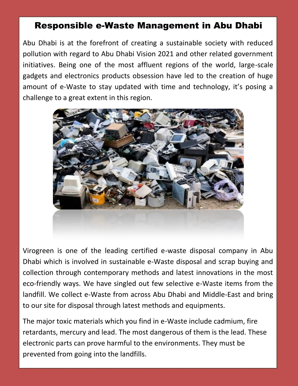 responsible e waste management in abu dhabi