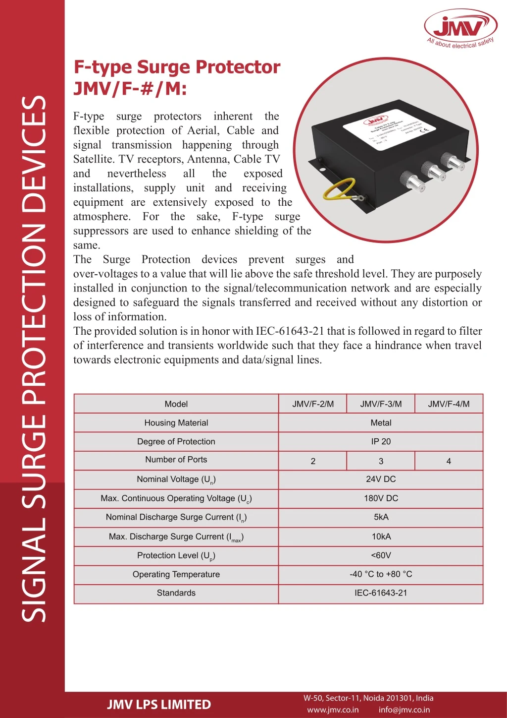 f type surge protector jmv f m