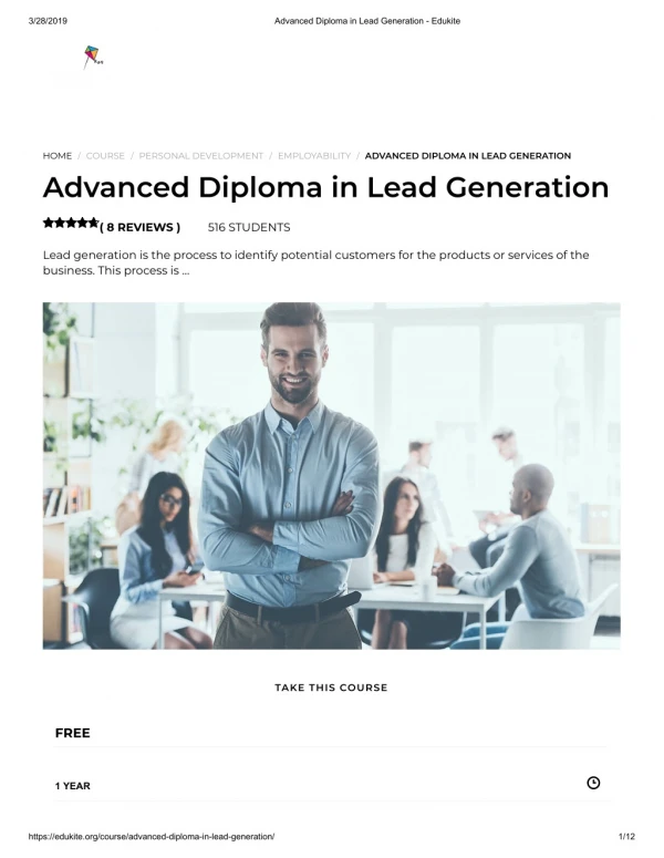 Advanced Diploma in Lead Generation - Edukite