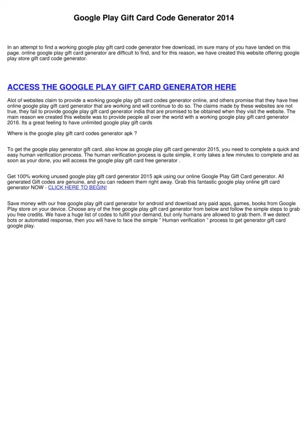 Google Play Gift Card Redeem Code Generator
