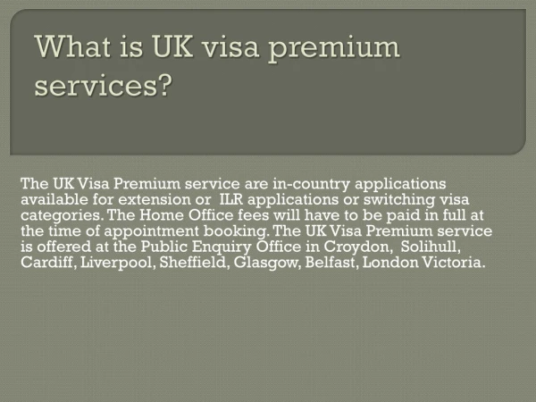 What is UK visa premium services?-Chauhan solicitors