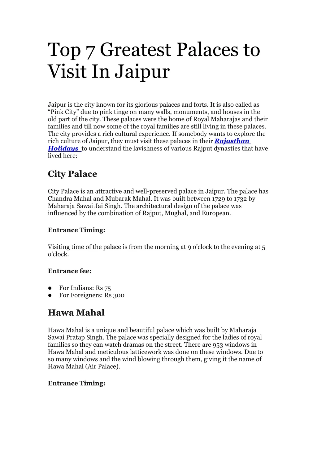 top 7 greatest palaces to visit in jaipur
