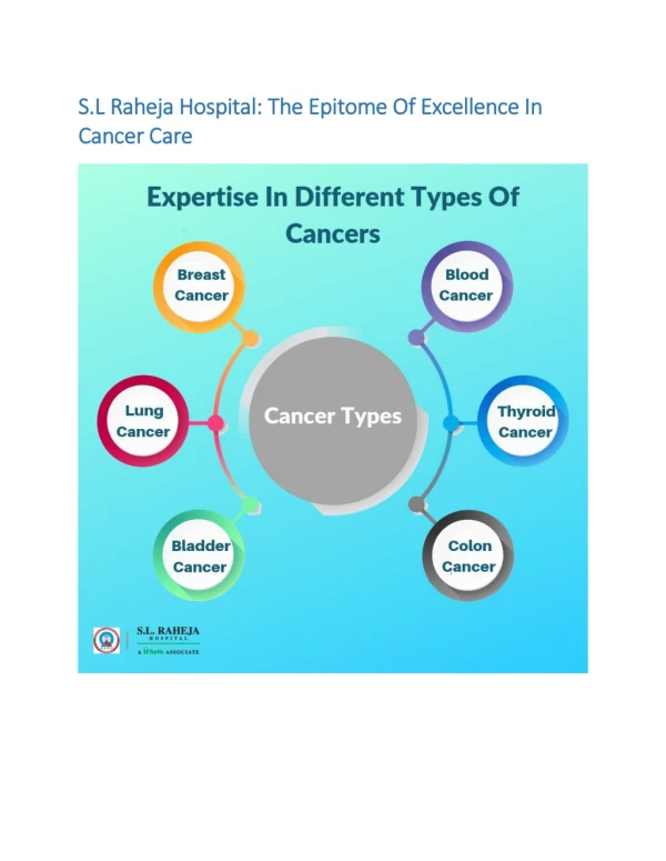 S.L Raheja: The Epitome Of Excellence In Cancer Care