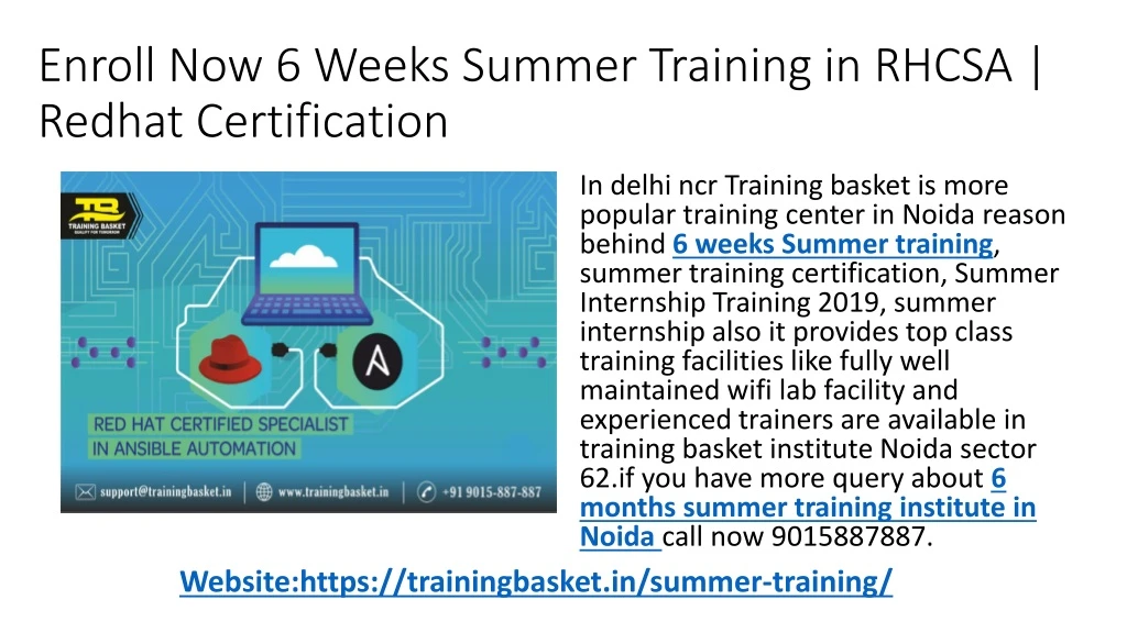 enroll now 6 weeks summer training in rhcsa redhat certification