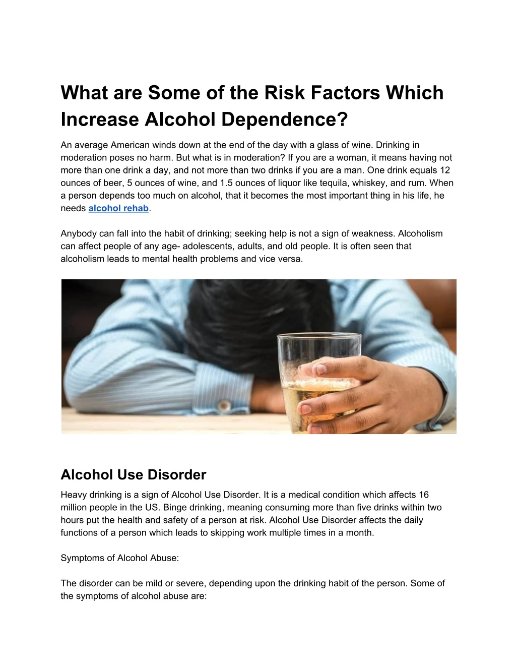 what are some of the risk factors which increase