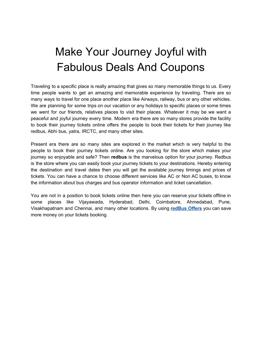 make your journey joyful with fabulous deals