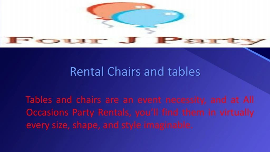 rental chairs and tables