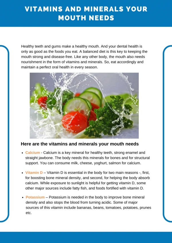 Vitamins and Minerals Your Mouth Needs