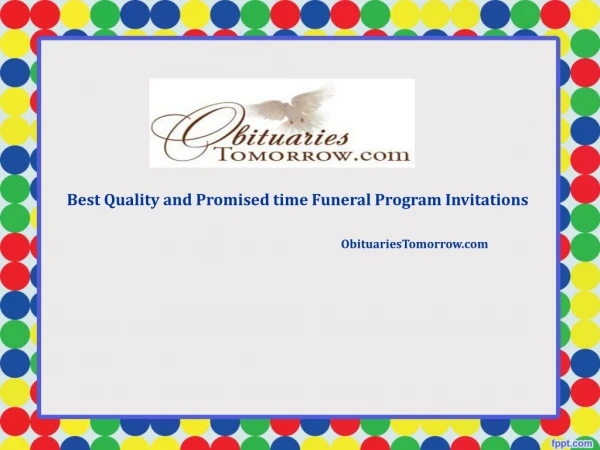 Best Quality and Promised time Funeral Program Invitations