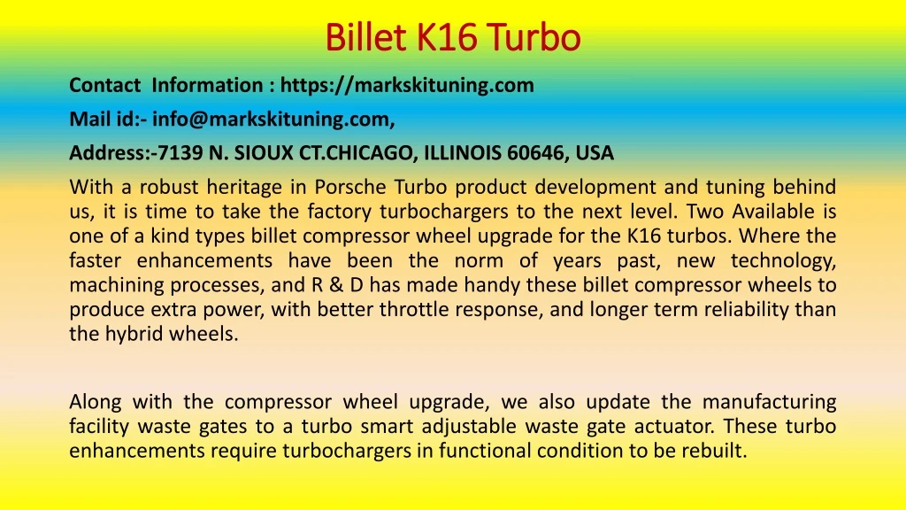 billet k16 turbo